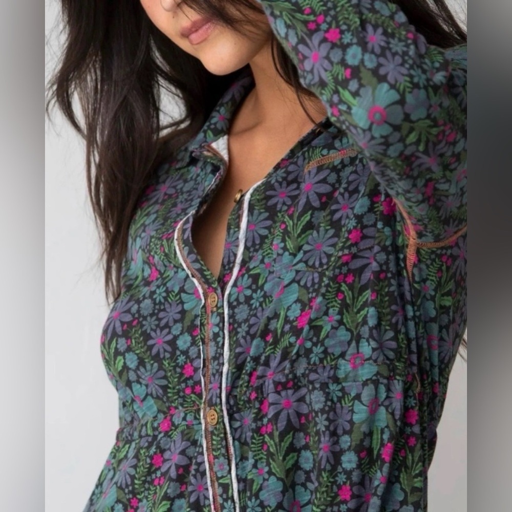natural life Christa Knit Cotton Mini Dress - Drawn Garden - size Small - Picture 2 of 12